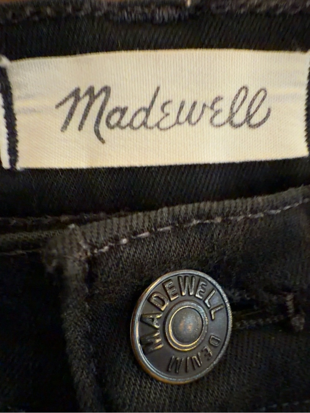 Madewell 10” High-Rise Skinny Jeans Black Size 27 Stretch Denim - Picture 7 of 8